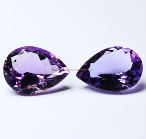อัญมณีสีม่วงแท้1กะรัตอัญมณีเจียระไนแบบเหลี่ยมเพชรพลอยธรรมชาติทำด้วยมือหินอเมทิสต์ตัดจากลูกแพร์ - Product Image 3