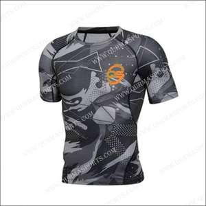 T-shirt de compression à sublimation personnalisée, col rond, manches courtes, 100 % coton, écologique, grandes tailles et respirant - Product Image 3