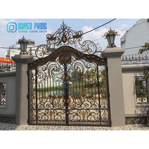 Sản Phẩm Bán Chạy Hàng OEM Custom <span class=keywords><strong>Wrought</strong></span> Sắt Thép Chính Gates Thiết Kế Hiện Đại - Product Image 4
