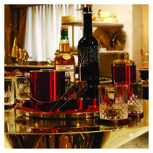 Set da Bar in acciaio inossidabile rosso e oro all'ingrosso Set da 5 pezzi kit da cocktail Premium set da Bar in acciaio inossidabile
