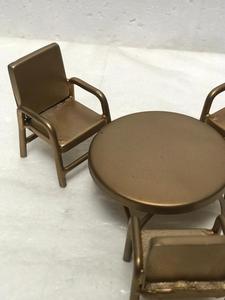 Juego de comedor en miniatura de hierro y Metal de diseñador de alta calidad, juego de sillas y mesas a escala 1:12 para casa de muñecas - Product Image 2