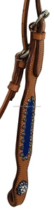 Brida de caballo occidental marrón de calidad superior Headstall y Rein Halter accesorios ecuestres de cuero grueso - Product Image 4