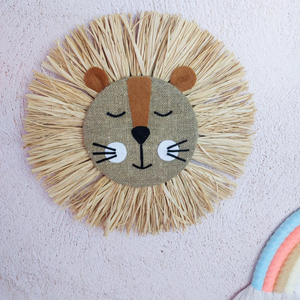 Suspension murale Adorable en forme de Lion, décor artistique mural en jonc de mer, vente en gros, - Product Image 3