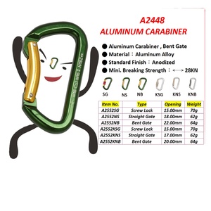 Puerta curvada ligera para exteriores, gancho de escalada de aluminio, 28 KN - Product Image 1
