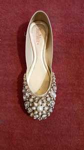 Latest <b>Beaded</b> Khussa Flat Shoes for Women Comfortable and Light Genuine Leather Insole With PU for Bridal Wear - Product Image 4