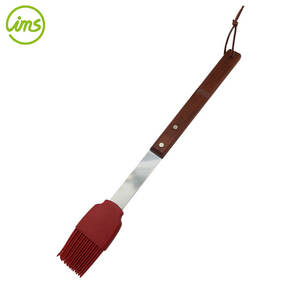 Pinceau de cuisson en silicone pour barbecue avec manche en bois de rose, résistant à la chaleur et facile à nettoyer, 46 cm - Product Image 6