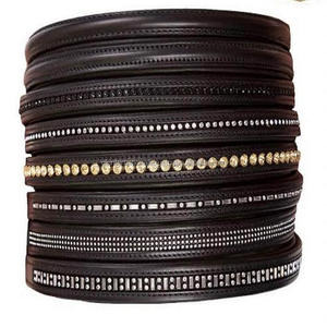 สายหนังตกแต่งคิ้วม้าคริสตัลวิบวับ,สายหนังพรีเมี่ยมหนังสีน้ำตาลและสีน้ำตาลดำขายส่ง - Product Image 3