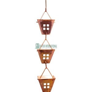 Cadena de cobre para decoración de jardín o Hogar, cadena de lluvia decorativa de cobre pulido - Product Image 4