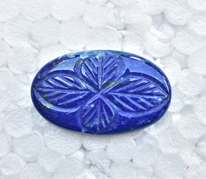 Lapis Lazuli แกะสลักหินสีฟ้า,หินอัญมณีสีฟ้า Cabochons ขายส่ง - Product Image 2