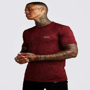 Belle couleur rouge personnalisée hommes O cou t-shirts-demi-manches vêtements d'été vêtements de sport t-shirt uni - Product Image 1