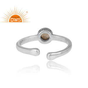 Anillo de piedras preciosas de labradorita llamativa de Plata de Ley 925 oxidada para mujer, fabricante de joyas, Colección clásica - Product Image 4