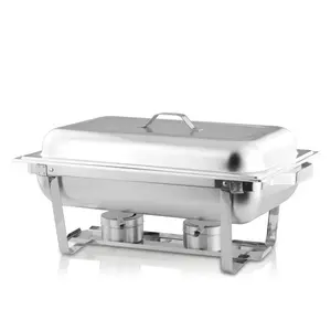Restaurant equipment kitchen food warmer stainless steel buffet set with folding stand