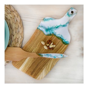 Cuillère et planche à découper en résine en bois pour la vente en gros Cuillère en résine en bois Meilleure vente Cuillère à couverts en bois et résine - Product Image 2