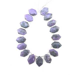 Piedras preciosas de Charoite Natural, joyería de diseño con forma de Briolette liso, pulsera, collar, pendientes, cuentas de piedra, 17 piezas - Product Image 5