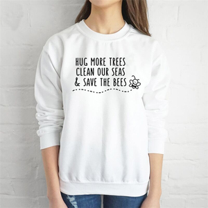 100% coton rose couleur sweat avec graphique personnalisé col rond à manches longues femmes sweats en gros - Product Image 2