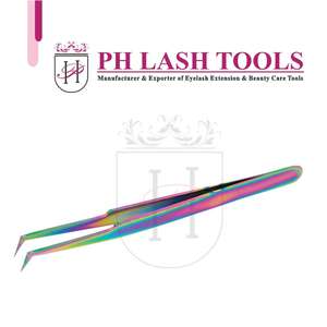 Pinzas de volumen para extensión de pestañas, accesorio de acero inoxidable, multicolor, recto, tipo L, Etiqueta Privada, pinzas de volumen - Product Image 5