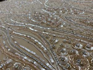 Nouvelle robe de mariée blanche faite à la main perles dentelle cristal paillettes Tle tissu avec luxe broderie Patch fabricant - Product Image 5