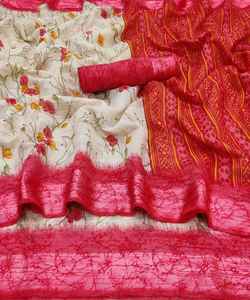 Banarasi soie Jacquard Saree avec chemisier femmes portent des dames fête Festival tenue quotidienne doux coton soie Sari en gros bas prix ApparelGarment - Product Image 6