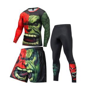 Wholesale Compression Pants Shirt Top Long Sleeve Jacket Set Suit Face Cover Gym Fitness Sets 5Pcs Men's Workout Clothes - Product Image 5