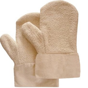 Guantes de Trabajo de Algodón con Puño de Lona, Guantes de Doble Palma de Felpa, Guantes de Cinco Dedos Resistentes para Uso en el Hogar, Trabajo y Barbacoa - Product Image 4