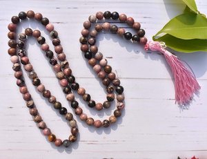 Collar de cuentas de Mala con borlas, collares de 7 Chakras curativos, joyas de piedras preciosas envueltas con cristales, 108 Uds. - Product Image 3