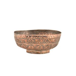 Cuenco grande para mezclar frutas, diseño en relieve hecho a mano, acabado de cobre, cuenco para servidor de frutas, vajilla, cuenco para servidor de alimentos - Product Image 1