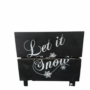 LET IT SNOW Pot de fleurs en bois noir économique pour la maison, le jardin et l'extérieur. - Product Image 1