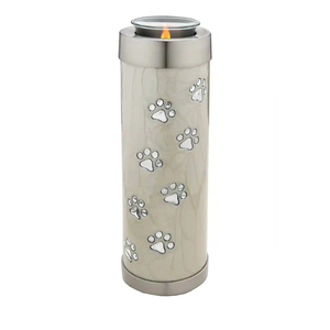 Urna de cenizas de Mascota, recuerdo pequeño, cilindro esmaltado blanco, urna de cremación a precio bajo, suministros funerarios - Product Image 2