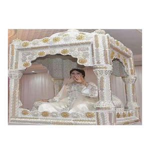 Doli de Boda Tallado en Plata Estilo Marroquí, Doli Nupcial de Plata Tallada de Diseño, Doli/Palki de Plata para Boda de Aspecto Tradicional - Product Image 1