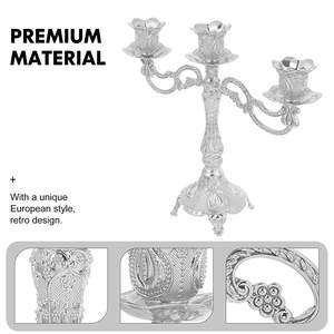 Candélabre en métal en aluminium argenté de fabrication indienne Crystal Boll Décoration d'éclairage personnalisable pour la livraison de mariages 05 7-15 jours - Product Image 3