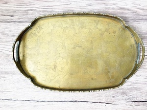 Solid Brass Decorative Serving Tray - Product Image 2