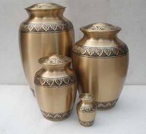 Brass Pewter Memorial Metal Brass Adults Human Funeral Ashes Cremation Urn American/European Style - Product Image 3