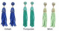 Boucles d'oreilles ethniques brodées de perles de rocaille, bijoux fantaisie, faites à la main en Inde, pour femmes et jeunes filles, look classique, multi-couleurs