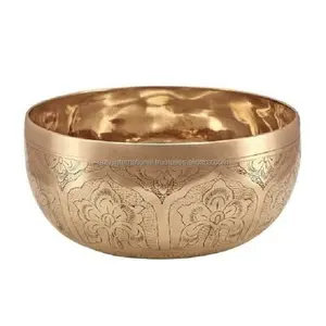 Etching bronze metal bowl