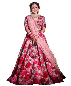 Dernier créateur Séquence de broderie en georgette Travail Lehenga Choli XL Taille Filet Soie Dupatta Anarkali Vêtement ethnique Vêtement de fête ApparelGarment - Product Image 1