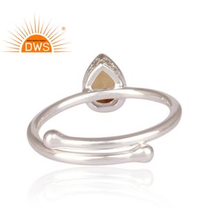 ฉีกวางซิทรินชุดแฟนซีแหวนเครื่องประดับผู้ค้าส่งปรับ925สเตอร์ลิงลูกแพร์รูปร่างเครื่องประดับแหวนเงินผู้จัดจำหน่าย - Product Image 4