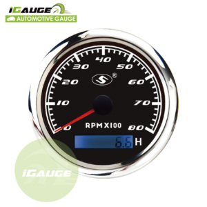 85Mm Điện 8000 Rpm Đen Mặt Trắng LED Kỹ Thuật Số Giờ Đồng Hồ Hiển Thị Kim Nặng Xe Tải Xe Buýt Nông Nghiệp Máy Đo Tốc Độ - Product Image 1