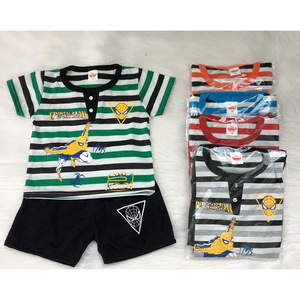 Ensemble de vêtements d'été pour enfants, costume à rayures mignon pour garçons, nouvelle mode - Product Image 3