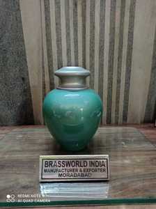 Urna Funeraria de Latón Estilo Americano de Alta Calidad en Rosa y Verde Mar - Brassworld India - Product Image 4