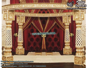 งานแต่งงานแบบฮินดู  แท่นงานแต่งงานแบบไฟเบอร์  ชุดแต่งงานแบบแมนดาลาสีทองล่าสุด  งานแต่งงานแบบอินเดีย  แท่นงานแต่งงานแบบไฟเบอร์แบบดั้งเดิม - Product Image 2