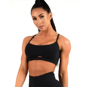 open back Sports Bra for Women - Padded Seamless High Impact Support for Yoga Gym Workout Fitness