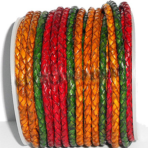 Cordón de Bolo de cuero trenzado multicolor de 6mm de alta calidad para accesorios de joyería y manualidades DIY - Product Image 1