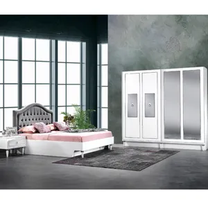 O design de luxo exclusivo da economia moderno turco conjunto de quarto duplo feito na turquia móveis de quarto branco feitos na fábrica da turquia oem