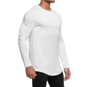 Maxgarment High Quality New Apparel Fashion Men's Slim Fitted Performance Long Sleeve Shirt Scoop Bottom