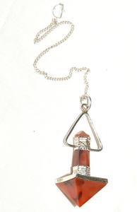 Pendule à cornaline avec chaîne en argent, vente en gros, - Product Image 2