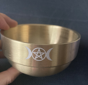 Cuenco de Metal para Altar de Brujería, Pentáculo, Triple Luna, para Halloween - Product Image 6