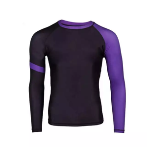 OEM Customized Quick Dry sublimated <b>Rashguard</b> Long Sleeves MMA <b>BJJ</b> Surfing Rash Guard - Product Image 2