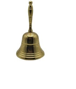 Best quality polished Solid Brass small designer Brass Bell with Krishna Handle for <b>temple</b> <b>home</b> - Product Image 1