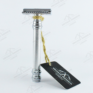 Maquinilla de afeitar de seguridad reutilizable de acero inoxidable con diseño clásico de doble filo de una sola hoja para hombres y mujeres - Product Image 4