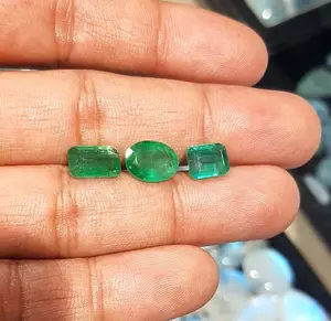 เครื่องประดับวินเทจดูสง่างามพลอยแปดเหลี่ยมมรกตและวงรีตัดสำหรับเครื่องประดับวันสีเขียวสำหรับการทำเครื่องประดับฤดูร้อน - Product Image 1